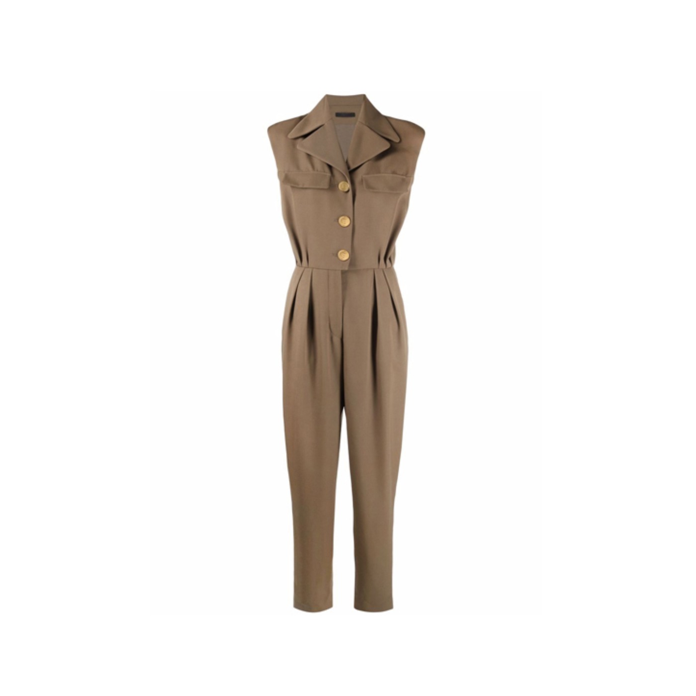 Button-embellished wool jumpsuit