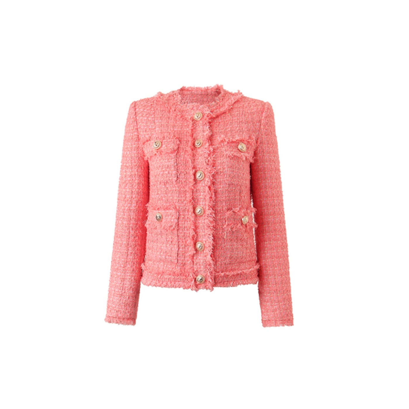 Salmon pink tweed jacket